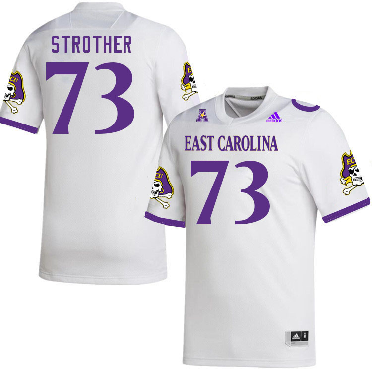 Men #73 Nishad Strother ECU Pirates 2023 College Football Jerseys Stitched-White - Click Image to Close